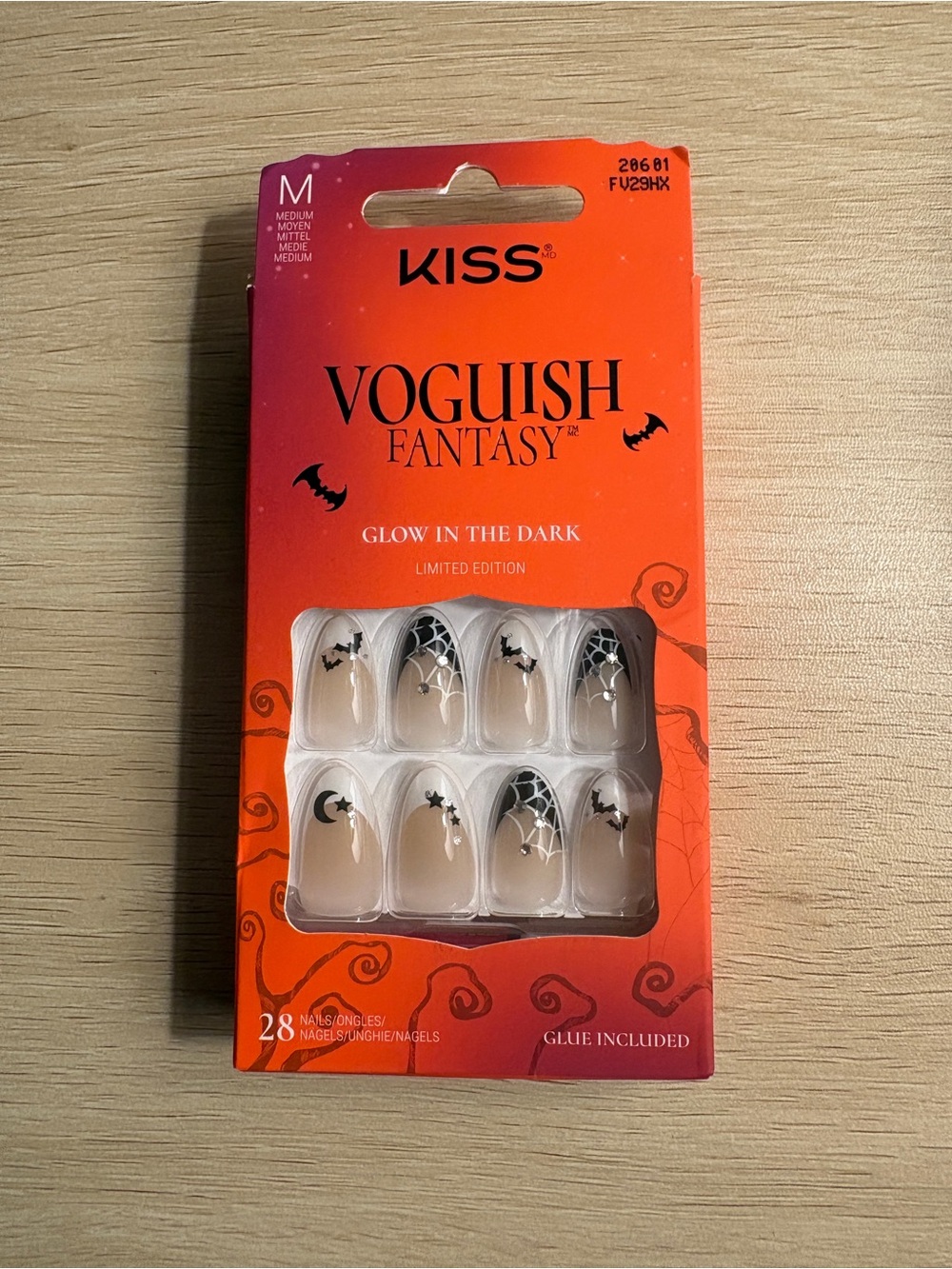 IMPRESS No-Glue Glow-In-The-Dark Press-On Nails - Purple & Black